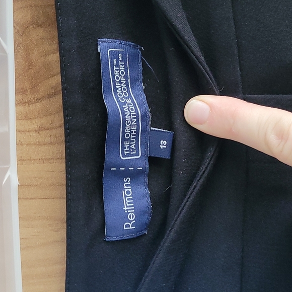 Size 13 Reitmans Black Dress Pants "the Original Comfort" Waistband Straight Leg - Picture 3 of 5